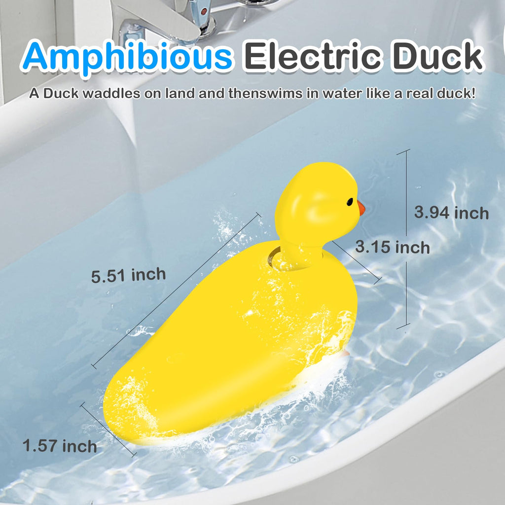 SOCBTNSO Walking Duck Bath Toy – Waterproof, Realistic Waddling Duck for Toddlers (Single or 2-Pack)