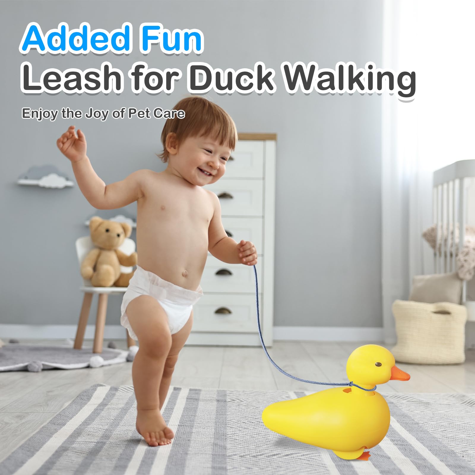 SOCBTNSO Walking Duck Bath Toy – Waterproof, Realistic Waddling Duck for Toddlers (Single or 2-Pack)