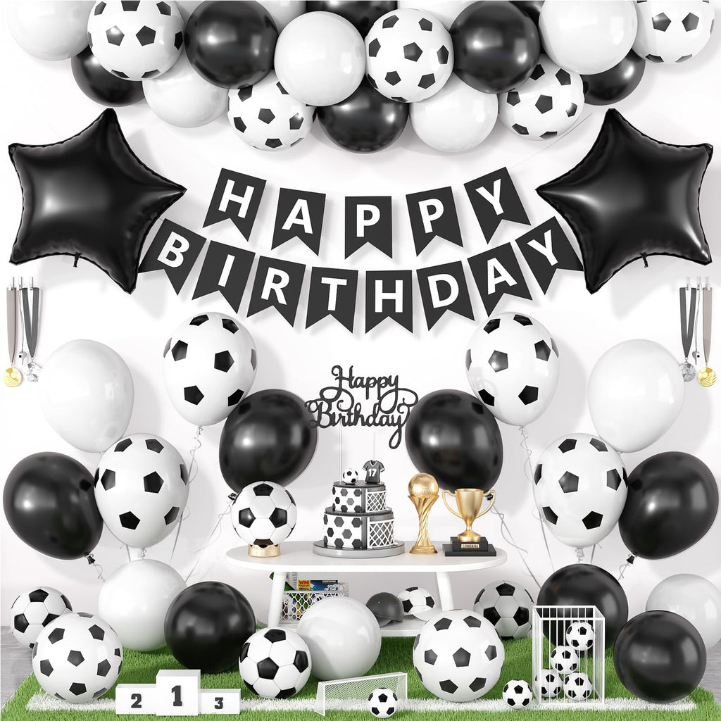Soccer Birthday Party Decorations – 54-Piece Set with Balloons, Banner & Cake Topper