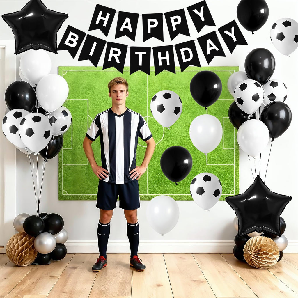 Soccer Birthday Party Decorations – 54-Piece Set with Balloons, Banner & Cake Topper