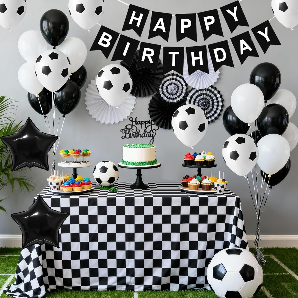 Soccer Birthday Party Decorations – 54-Piece Set with Balloons, Banner & Cake Topper