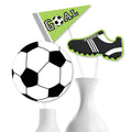 Soccer Party Centerpiece Decorations – 15-Piece Table Toppers Set with Balls, Cleats, and Banners
