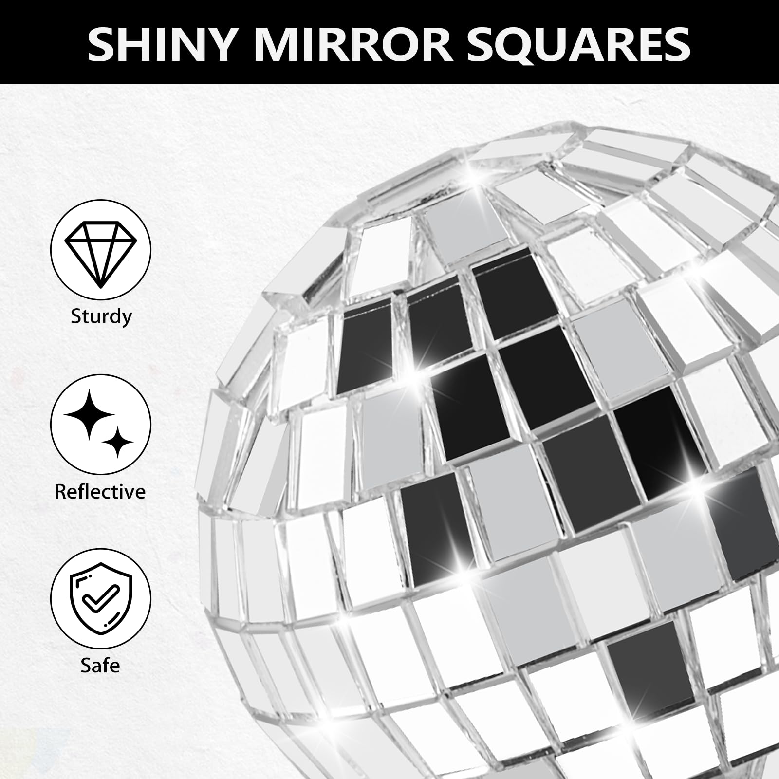 Soelomu 30-Pack Mini Disco Ball Cake Toppers – 4 Sizes (0.8 to 2 Inch) Silver Reflective Mirror Decor for 1970s Themed Parties