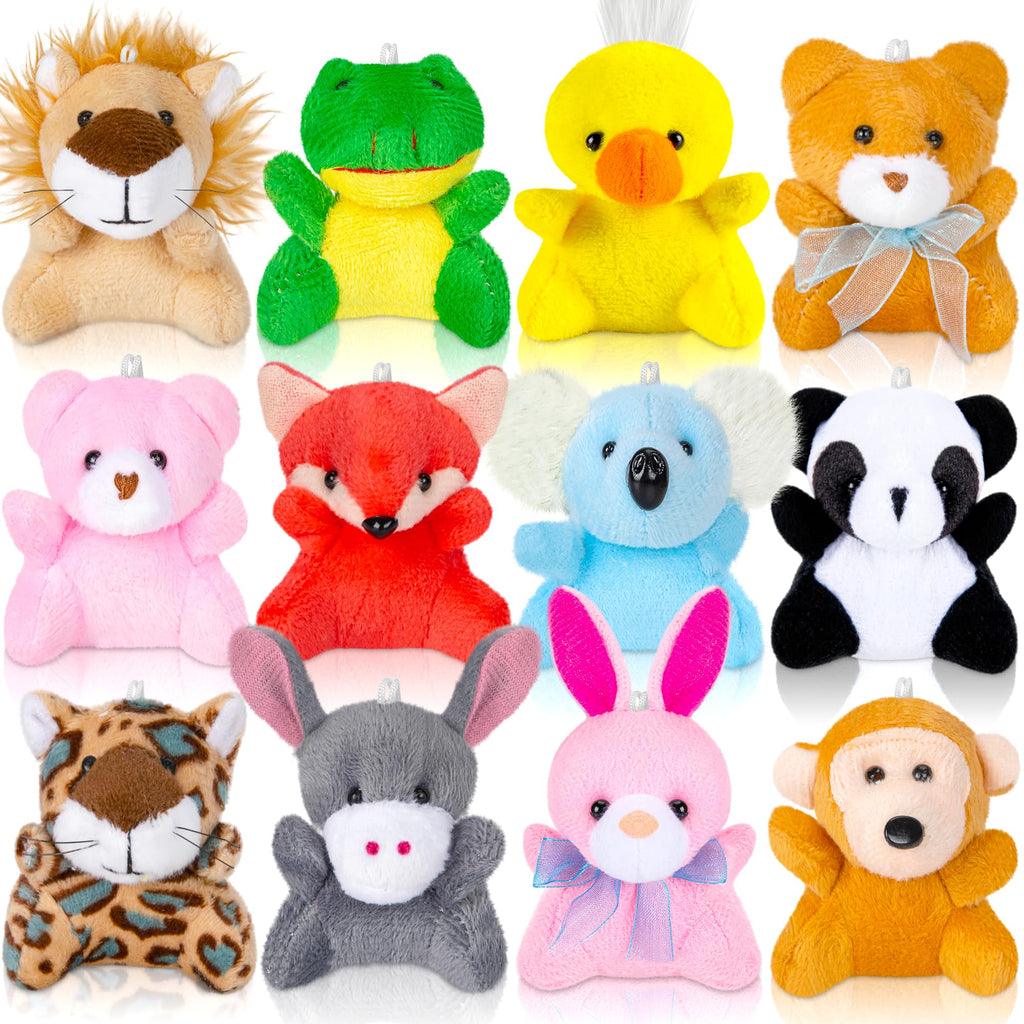 Sofier 12-Pack Mini Stuffed Animals: Bulk Plush Party Favors for Treasure Boxes, Claw Machines, and Classroom Prizes