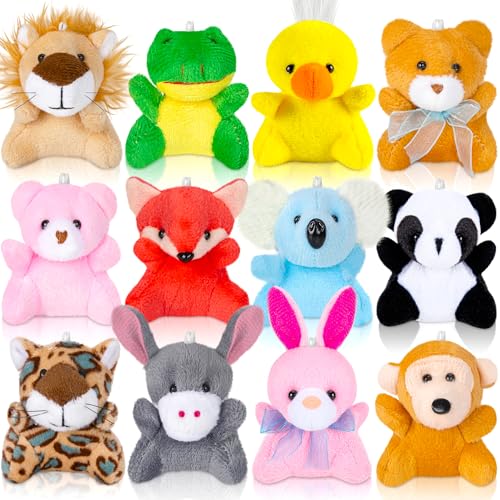 Sofier 12-Pack Mini Stuffed Animals: Bulk Plush Party Favors for Treasure Boxes, Claw Machines, and Classroom Prizes
