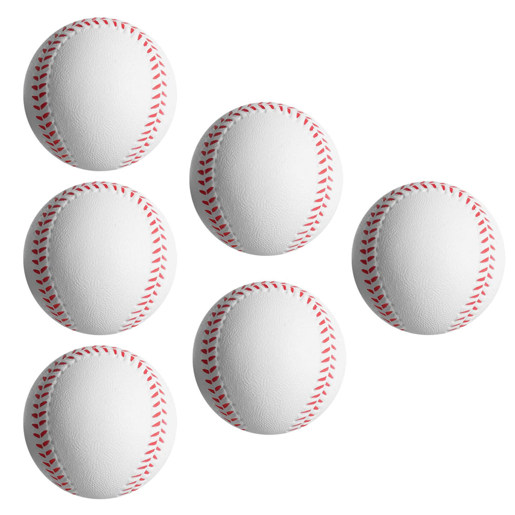 Soft Foam Baseballs (6-Pack) - Safe Training Balls for Kids Ages 3-10, Indoor/Outdoor Play - White