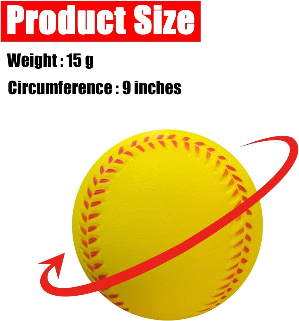 Soft Foam Baseballs (6-Pack) - Safe Training Balls for Kids Ages 3-10, Indoor/Outdoor Play - White