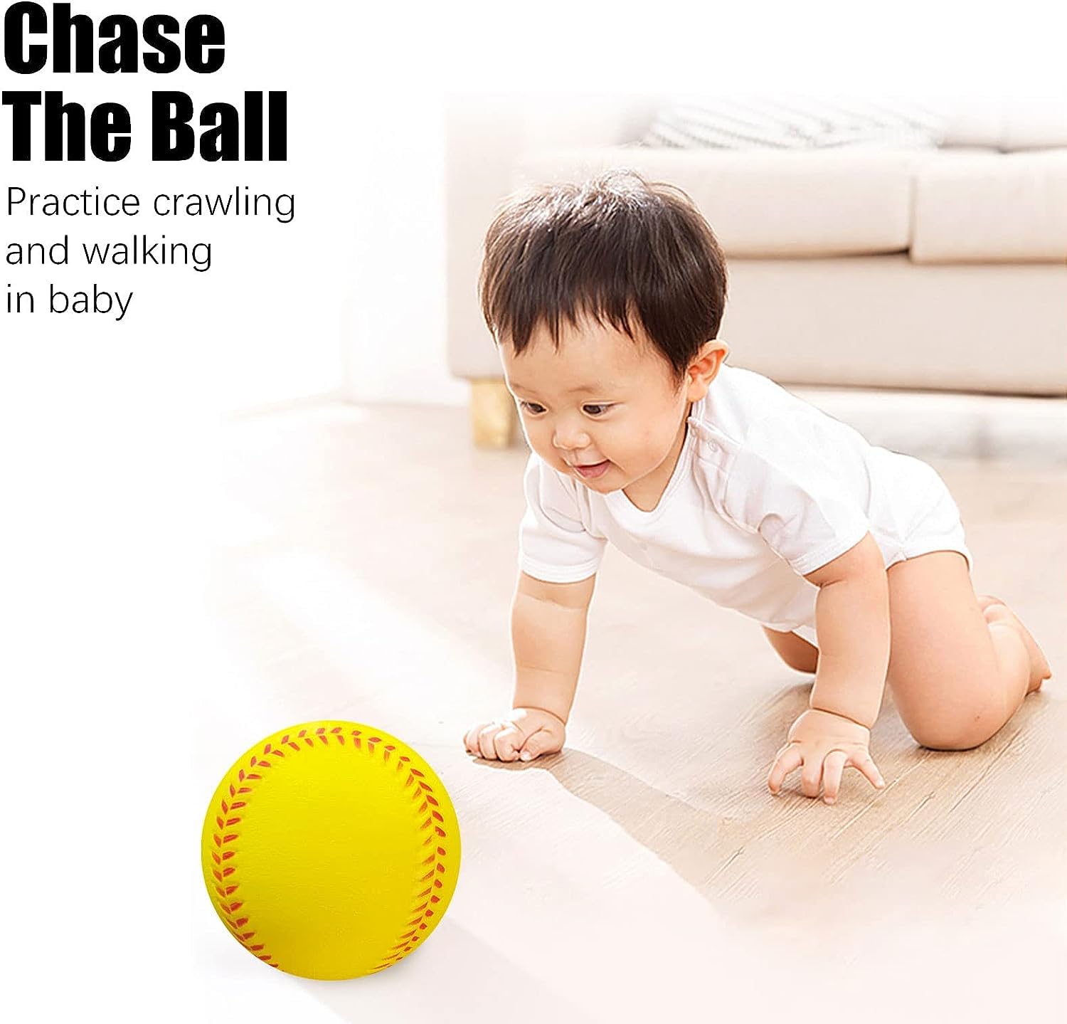 Soft Foam Baseballs (6-Pack) - Safe Training Balls for Kids Ages 3-10, Indoor/Outdoor Play - White