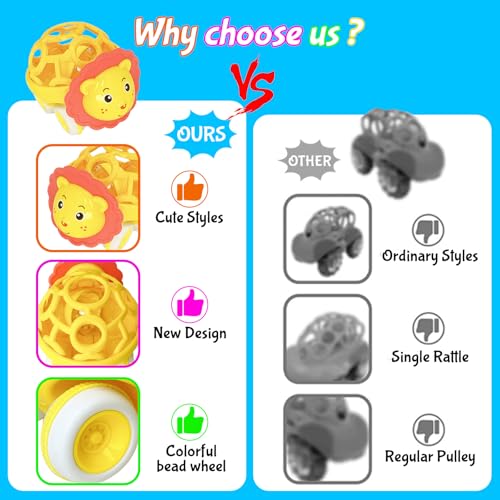 Soft Rubber Rattle Cars Set for Babies 0-3 Years – 3 Animal Designs, No Batteries Needed, Friction-Powered Sensory Toy for Fine Motor Skills