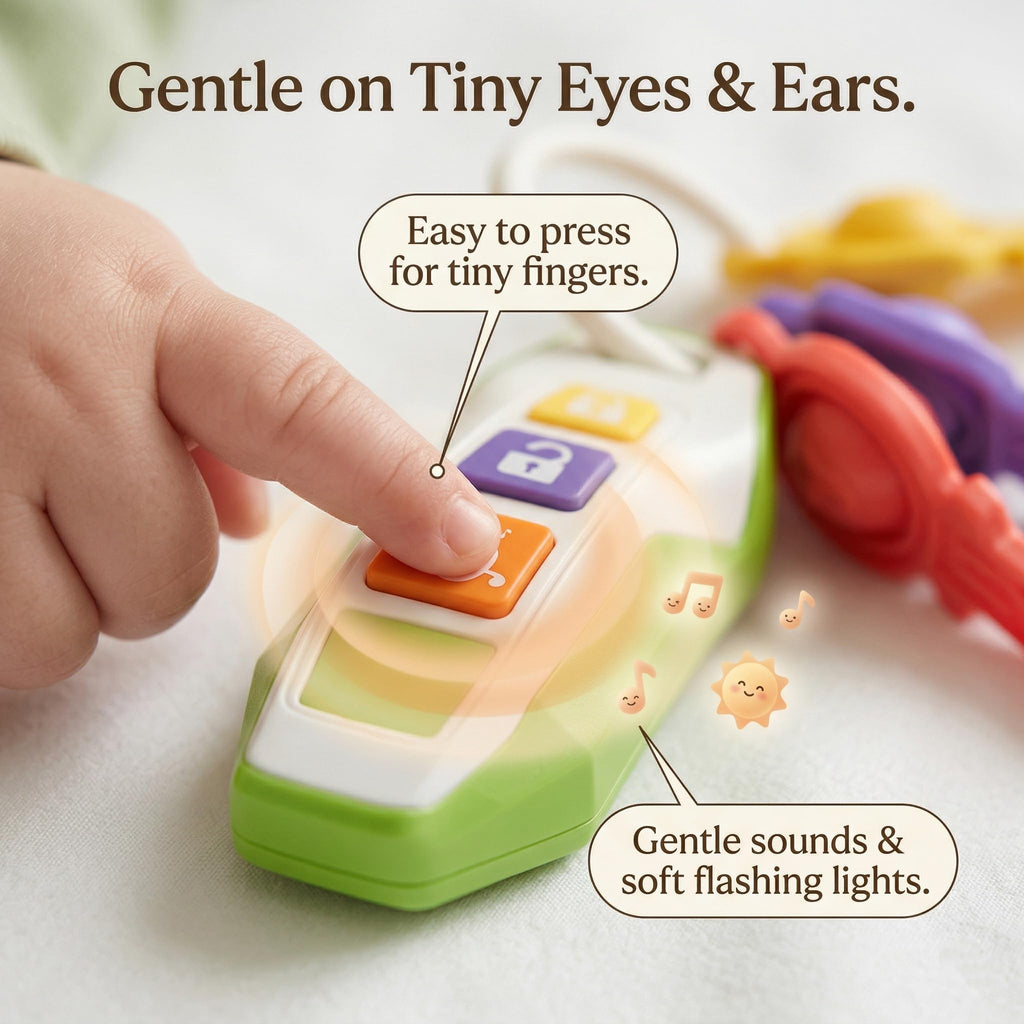Soft Silicone Toy Car Keys for Toddlers 1-3 – Light & Sounds, Non-Toxic Teething Toy, Green
