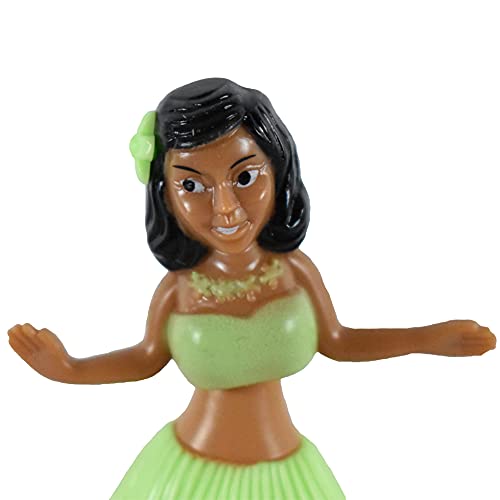 Solar Hula Girl Decoration – Dancing Dashboard Hula Doll for Office or Home (Green, 4-Inch)