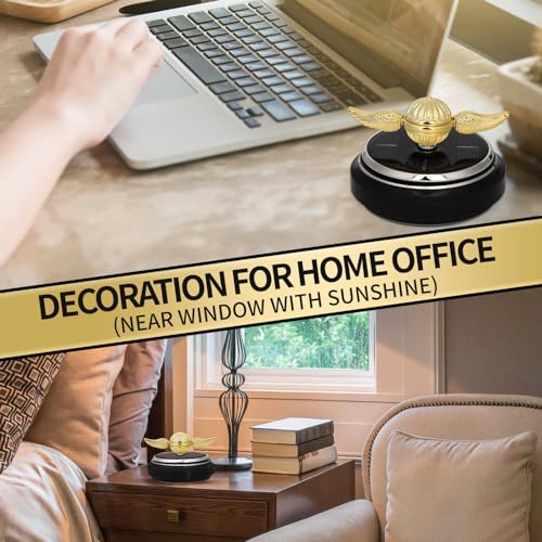 Solar-Powered Fidget Spinner – Gold Orb Desk Toy with Solar Panel for Science Learning and Stress Relief