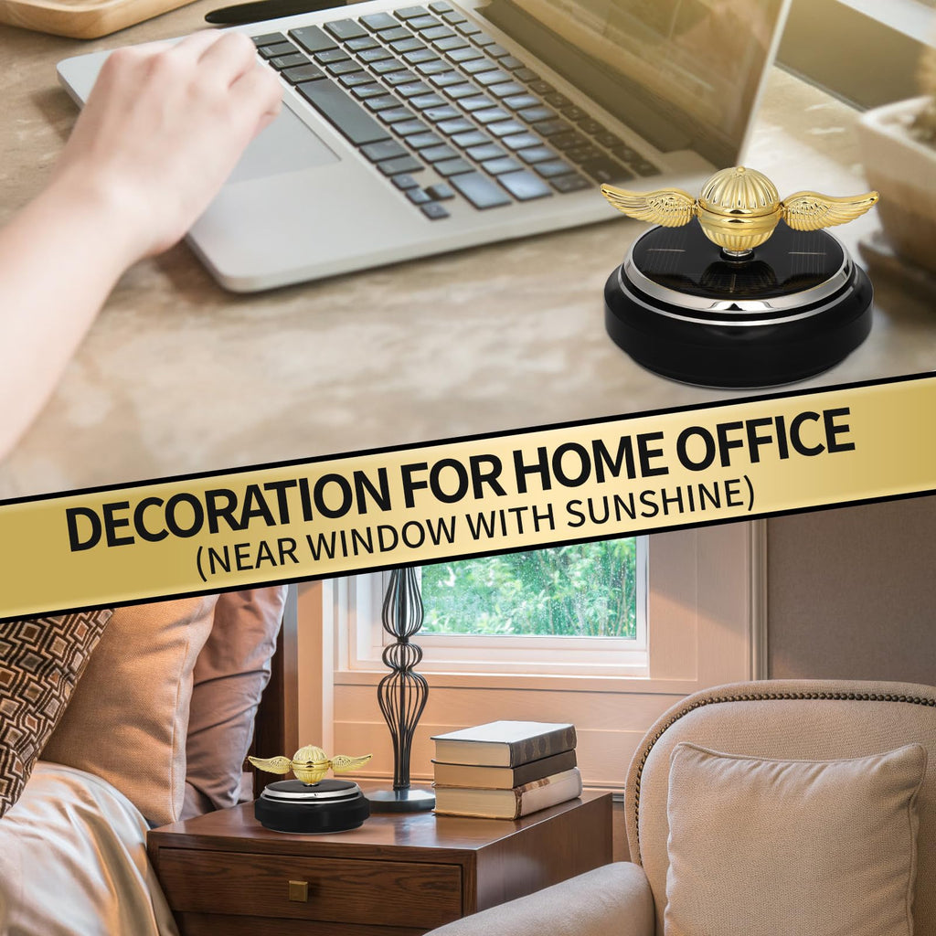 Solar-Powered Fidget Spinner – Gold Orb Desk Toy with Solar Panel for Science Learning and Stress Relief