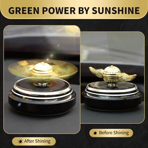 Solar-Powered Fidget Spinner – Gold Orb Desk Toy with Solar Panel for Science Learning and Stress Relief