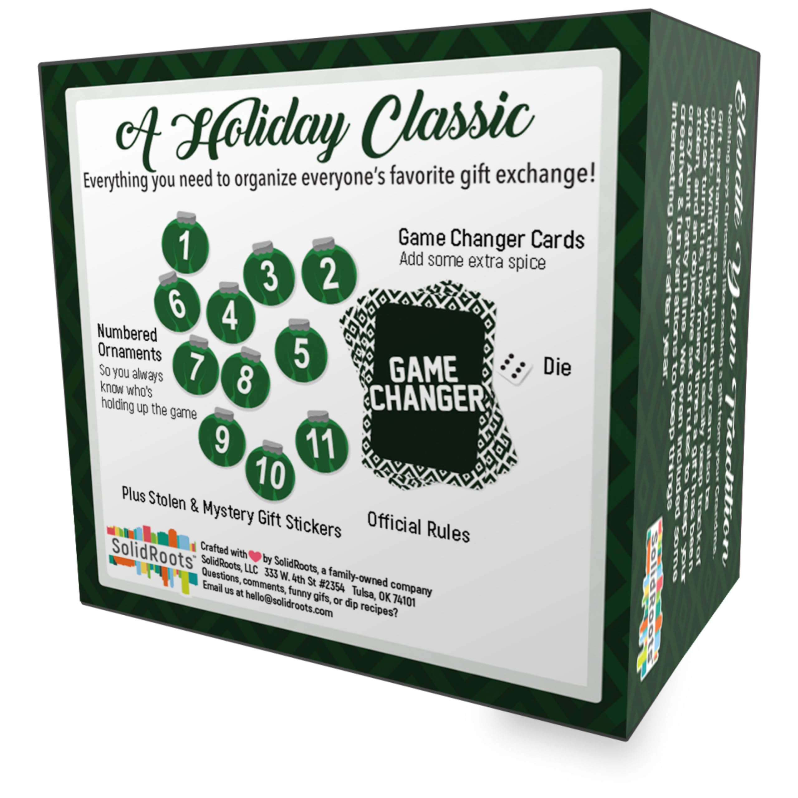 SolidRoots Mini White Elephant Gift Exchange Game - Party Kit with Power Cards & Stolen Stickers