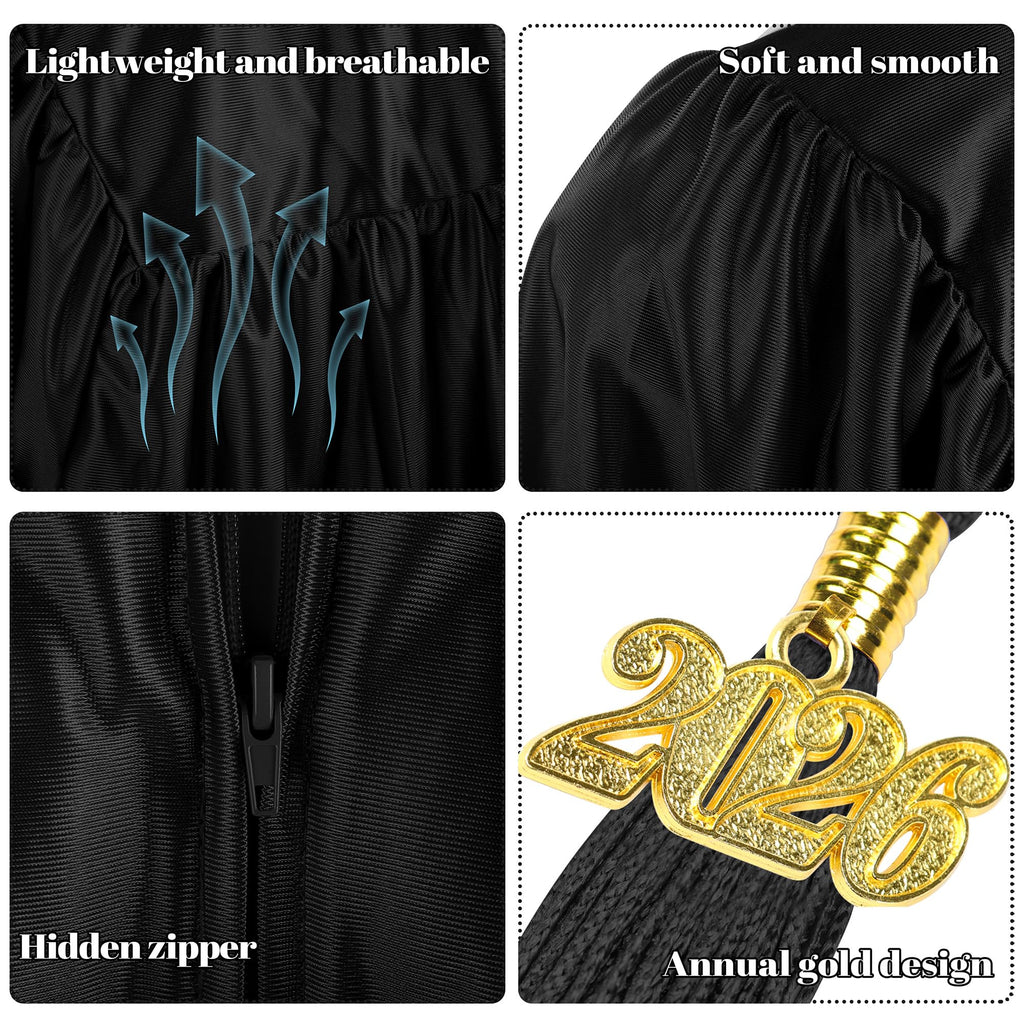 SOMSOC 4-Piece Kindergarten Graduation Cap and Gown Set with 2026 Tassel for Preschool Kids