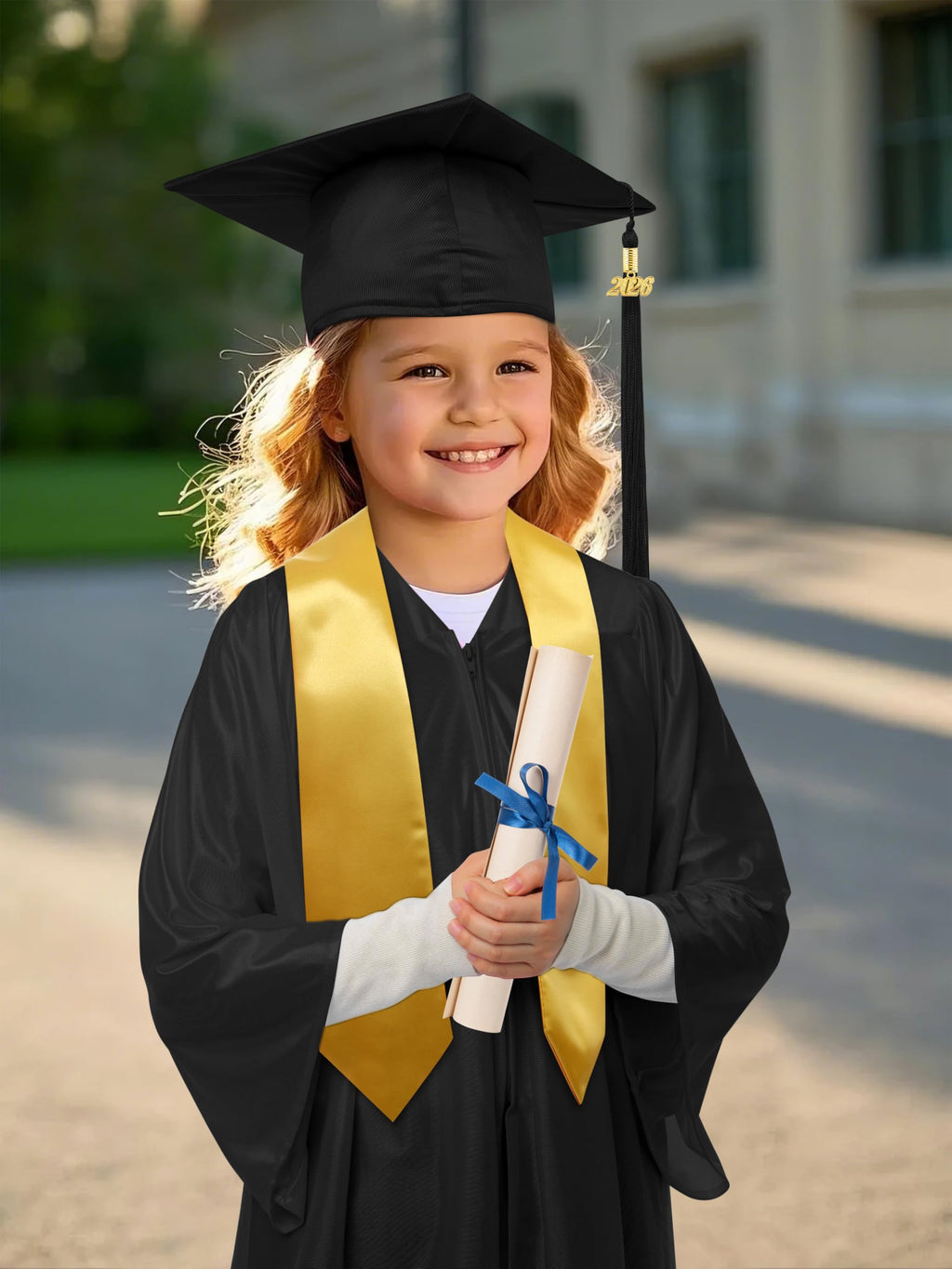 SOMSOC 4-Piece Kindergarten Graduation Cap and Gown Set with 2026 Tassel for Preschool Kids