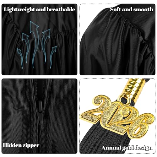 SOMSOC 4-Piece Kindergarten Graduation Cap and Gown Set with 2026 Tassel for Preschool Kids
