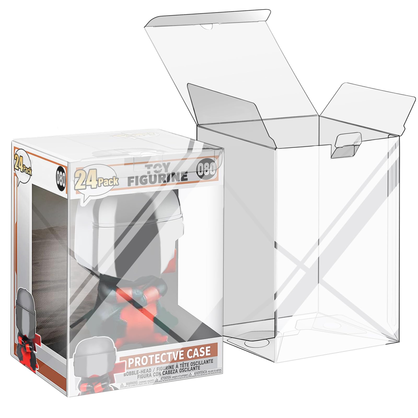 Sooez 24-Pack Clear Protector Cases for 4-Inch Funko Pop Figures with Locking Tabs