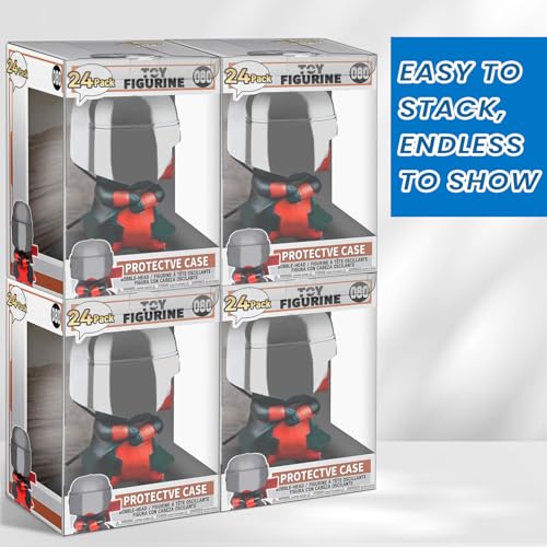 Sooez 24-Pack Clear Protector Cases for 4-Inch Funko Pop Figures with Locking Tabs