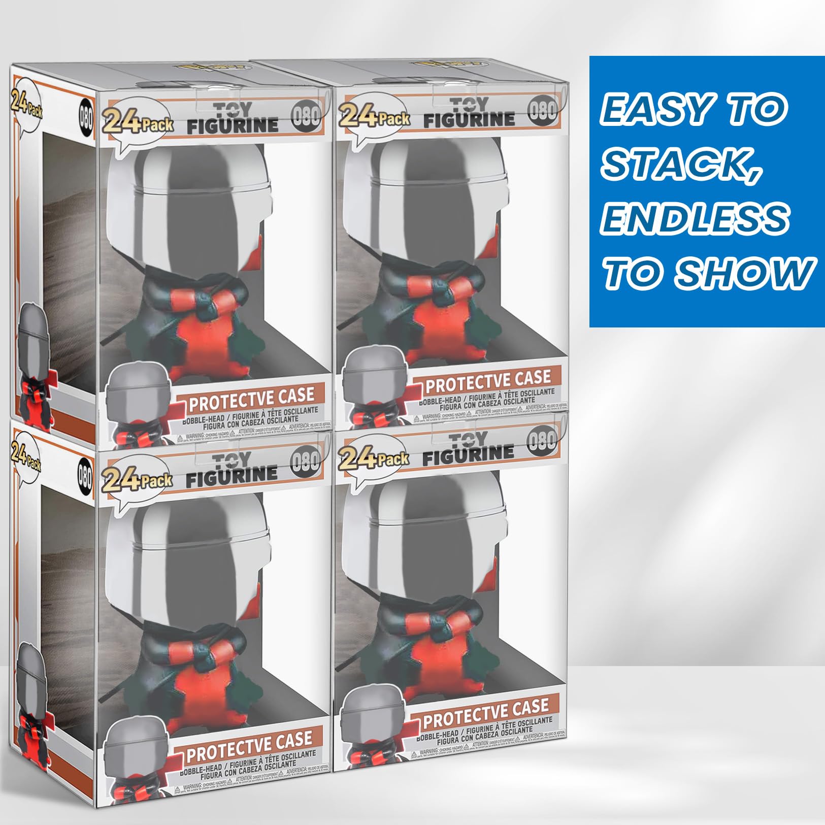 Sooez 24-Pack Clear Protector Cases for 4-Inch Funko Pop Figures with Locking Tabs