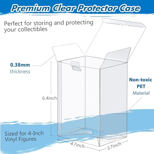 Sooez 24-Pack Clear Protector Cases for 4-Inch Funko Pop Figures with Locking Tabs