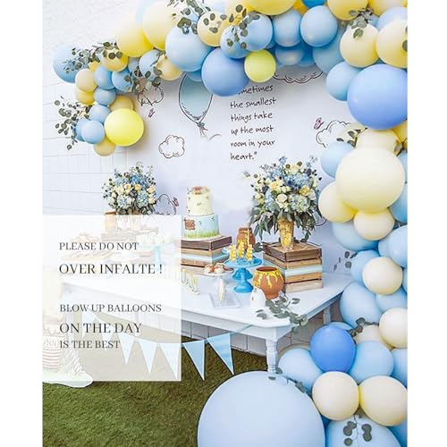 Soonlyn Blue Party Balloon Arch Kit – 13ft Baby Blue & Yellow Garland for Baby Shower or Boy Birthday