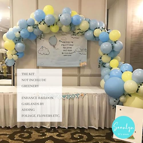 Soonlyn Blue Party Balloon Arch Kit – 13ft Baby Blue & Yellow Garland for Baby Shower or Boy Birthday