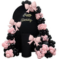 Soonlyn Pink Black Balloon Arch Kit 150pcs – Bows, Satin Ribbons, and Premium Latex for Birthdays & Bachelorettes