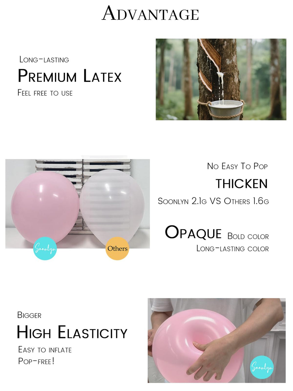 Soonlyn Rose Gold Balloon Kit – 125 Latex Balloons in Pink, Gold & White with Arch Accessories for Baby Showers & Bridal Showers