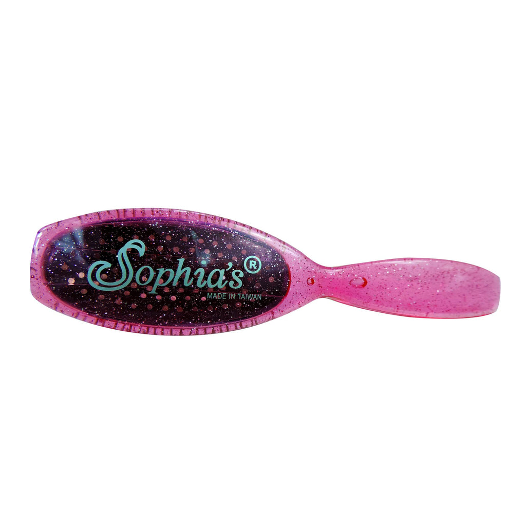 Sophia's 18-Inch Glittery Hot Pink Doll Hairbrush – Child-Sized with Curved Handle for Synthetic Hair