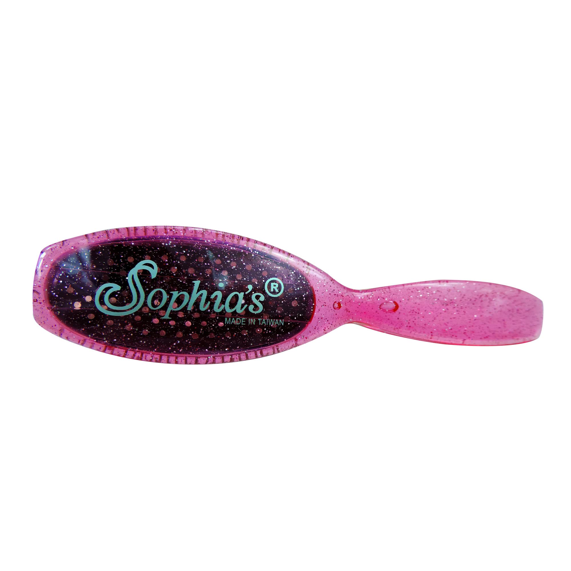 Sophia's 18-Inch Glittery Hot Pink Doll Hairbrush – Child-Sized with Curved Handle for Synthetic Hair