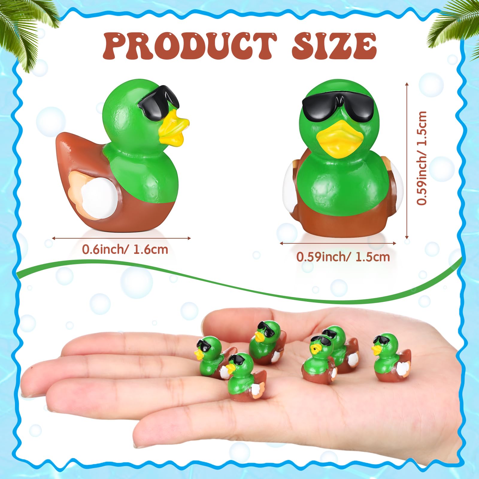 Sotiff 100 Mini Resin Mallard Ducks Bulk - Tiny Duck Figurines for Garden, Aquarium, Cake Toppers