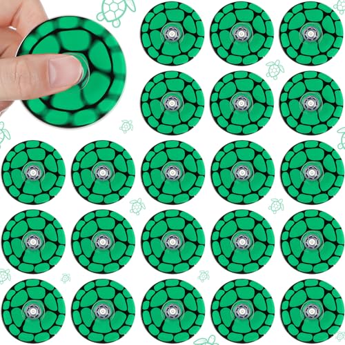 Sotiff 24 Pack Green Turtle Fidget Spinners - Mini Fidget Toys for Kids, Party Favors, Classroom Rewards