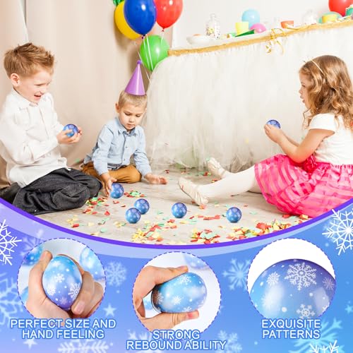 Soulchen 12 Pack Snowflake Stress Balls – 1.97" Soft Fidget Toys for Kids, Party Favors & Goodie Bag Stuffers