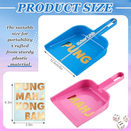 Soulchen 2-Piece Mahjong Tile Mixer Set with Stickers – Rose Red & Dark Blue