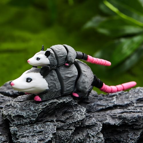 Soulchen 3D Printed Opossum Trashcan Pencil Holder – Articulated Fidget Toy Desk Organizer