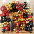 Sowide 113-Piece Balloon Garland Arch Kit – Burgundy Black Gold for Magical Wizard School Party