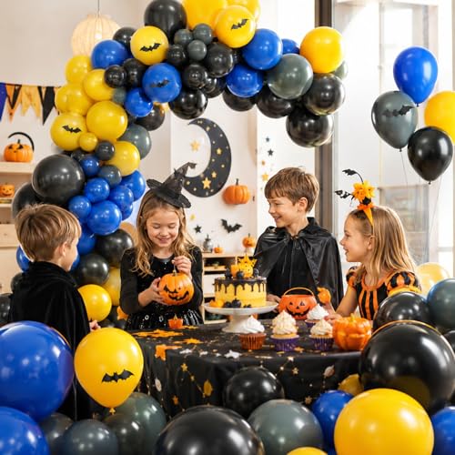 Sowide Balloon Arch Kit – 102 Latex Balloons in Yellow, Black, Grey, Navy Blue with Star Foil and Stickers