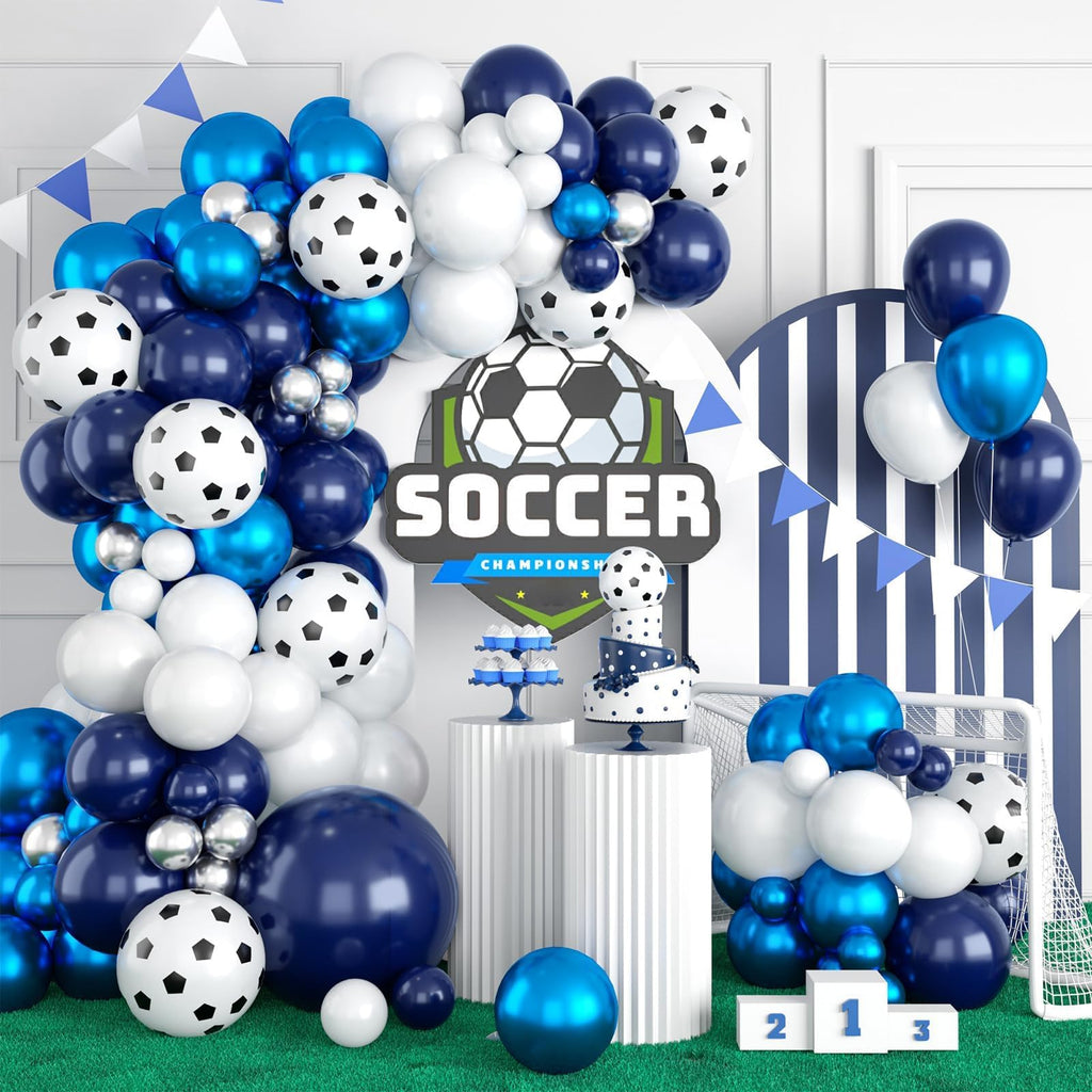 Sowide Soccer Balloon Arch Kit: 102 Balloons & 8 Foil Footballs for Sport Themed Parties