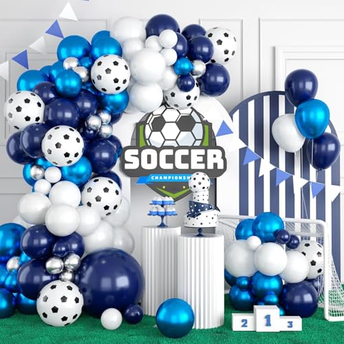 Sowide Soccer Balloon Arch Kit: 102 Balloons & 8 Foil Footballs for Sport Themed Parties