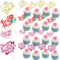 Spakon 60-Pack Glitter Mother's Day Cupcake Toppers – Happy Mother's Day, Best Mom, Love You Mom, Super Mom Designs