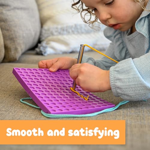 SPARK & WOW Plumly Calm Down Threading Boards Set of 2 - Sensory Activity for Autism & ADHD