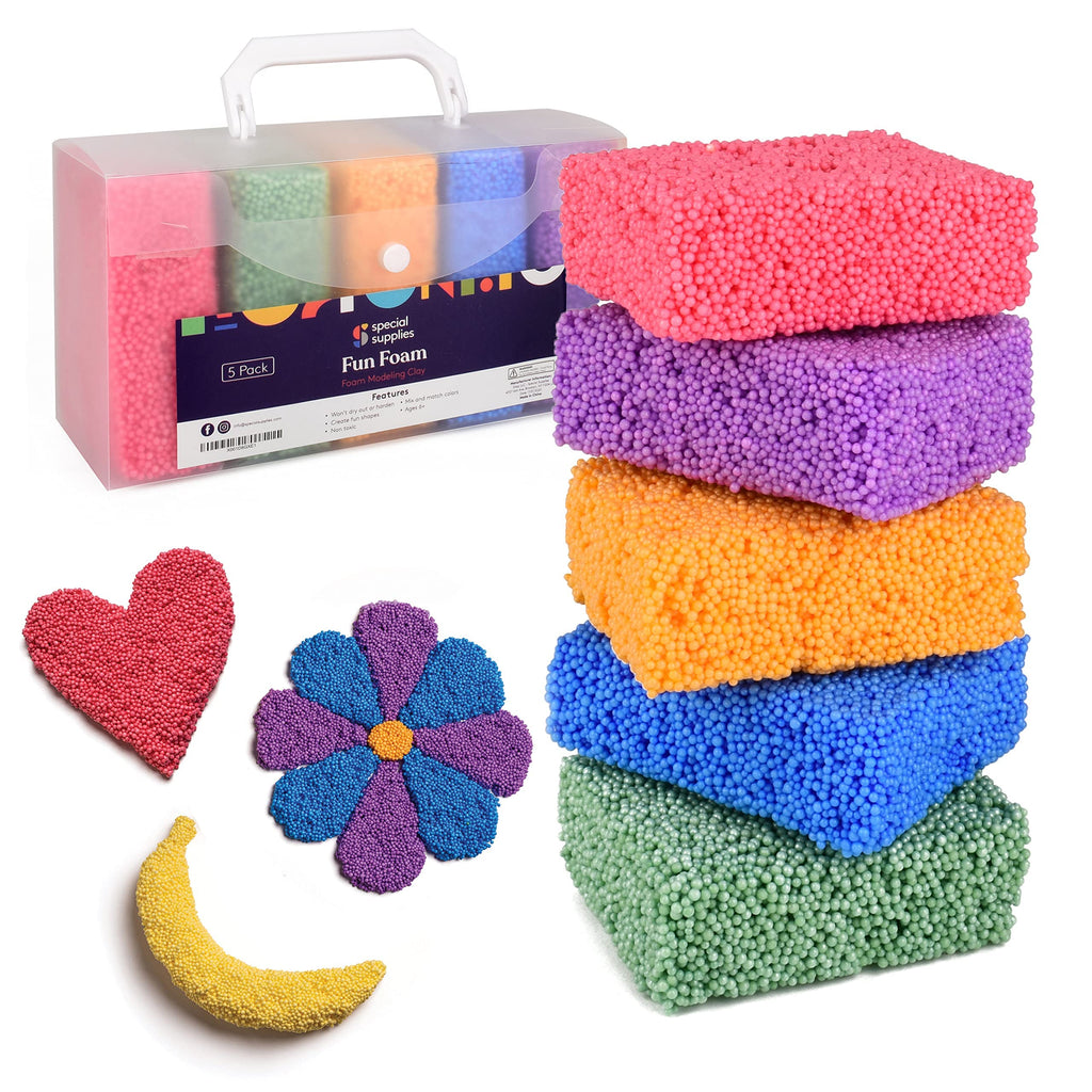 Special Supplies Fun Foam Modeling Beads Kit – 5-Pack of Non-Toxic Clay for Kids