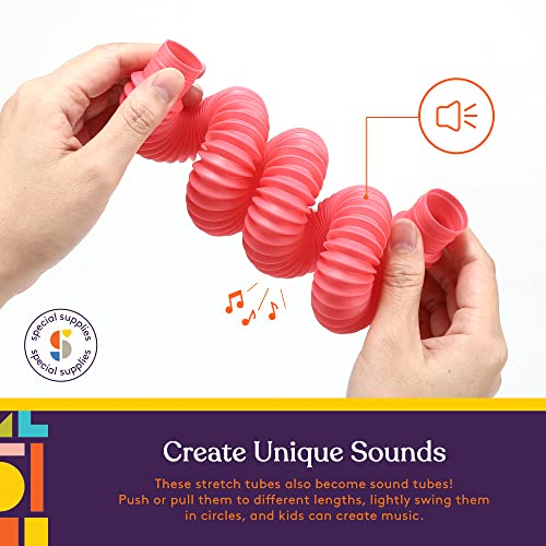 Special Supplies Pull and Stretch Tubes - 16 Pack of BPA-Free Sensory Toys for Kids