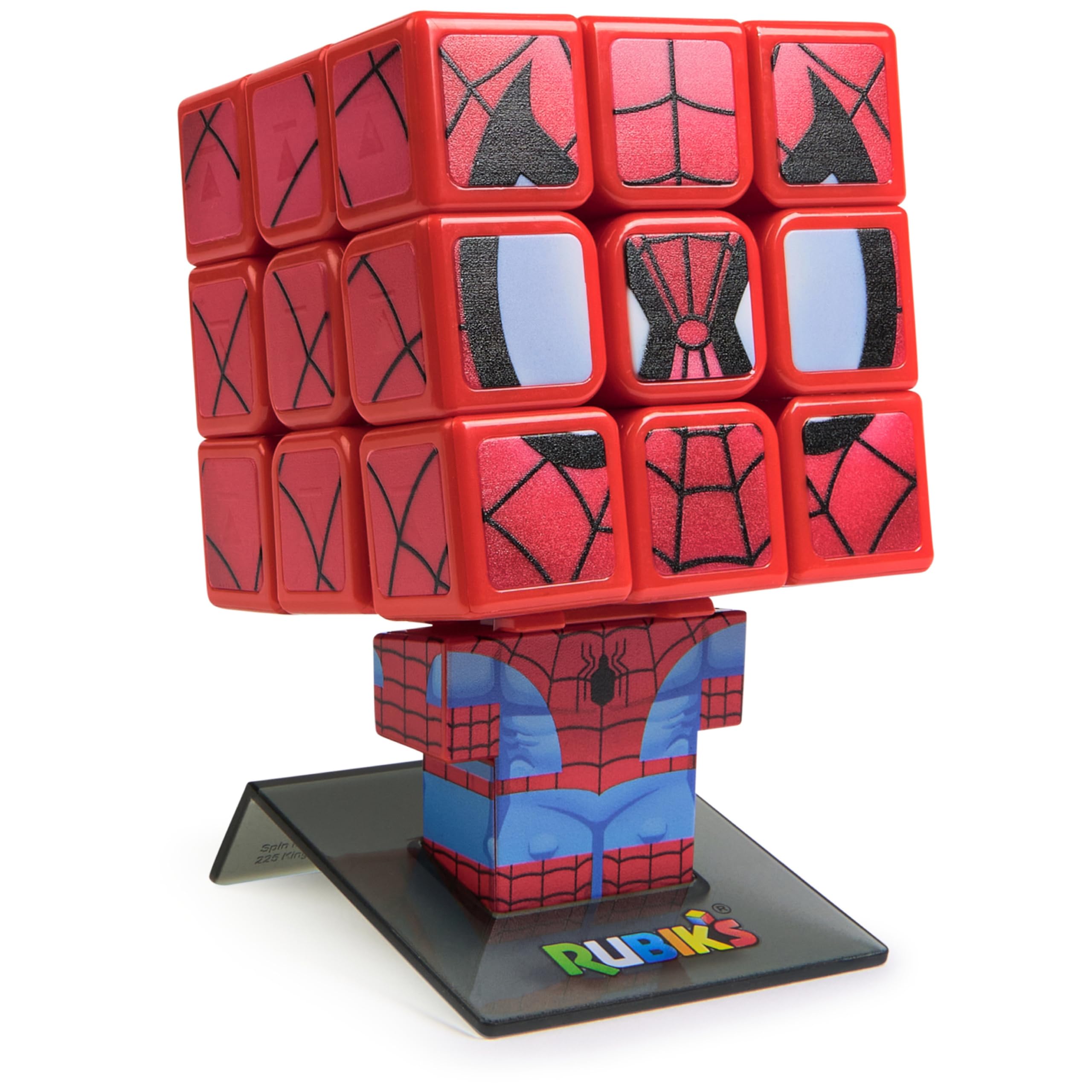Spider-Man Cuber Rubik’s Cube – Marvel Collectible Puzzle with Display Stand, 3x3 Brain Teaser for Ages 8+