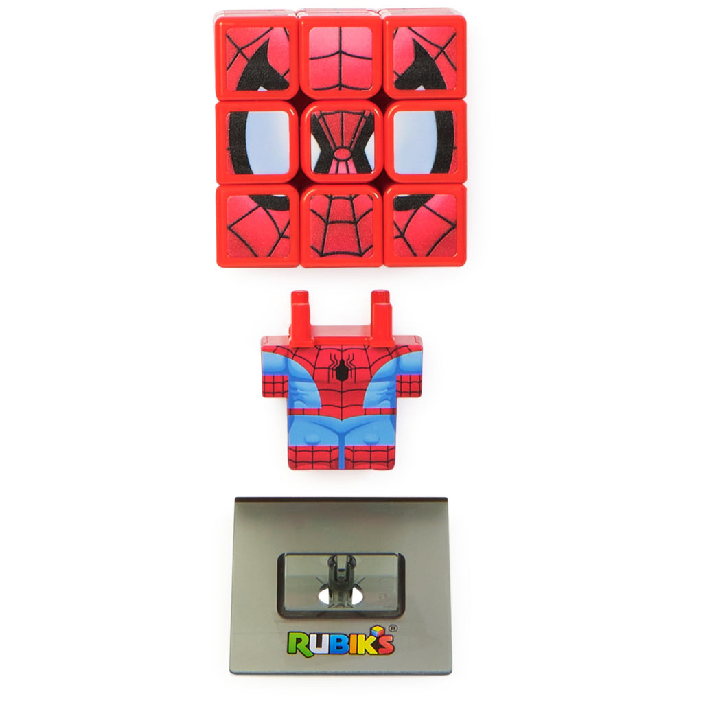 Spider-Man Cuber Rubik’s Cube – Marvel Collectible Puzzle with Display Stand, 3x3 Brain Teaser for Ages 8+
