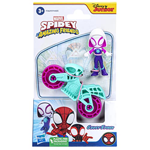 Spidey and His Amazing Friends Ghost Spider Figure with Motorcycle – Hasbro F7262