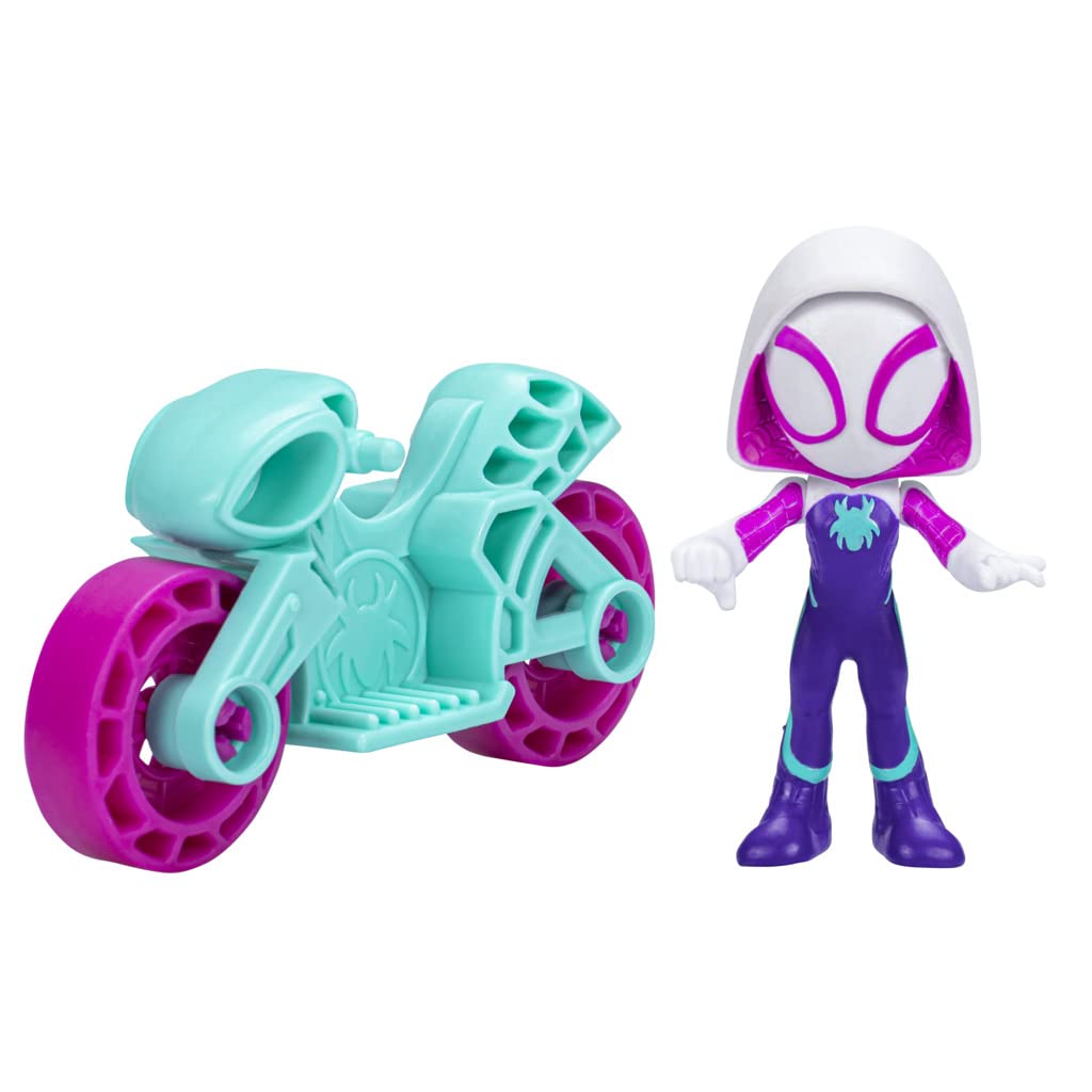 Spidey and His Amazing Friends Ghost Spider Figure with Motorcycle – Hasbro F7262