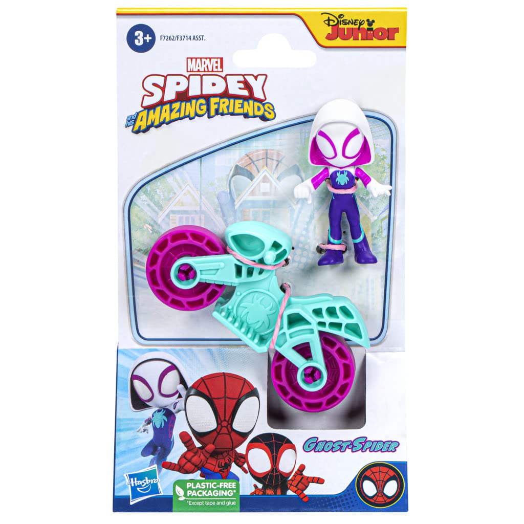 Spidey and His Amazing Friends Ghost Spider Figure with Motorcycle – Hasbro F7262